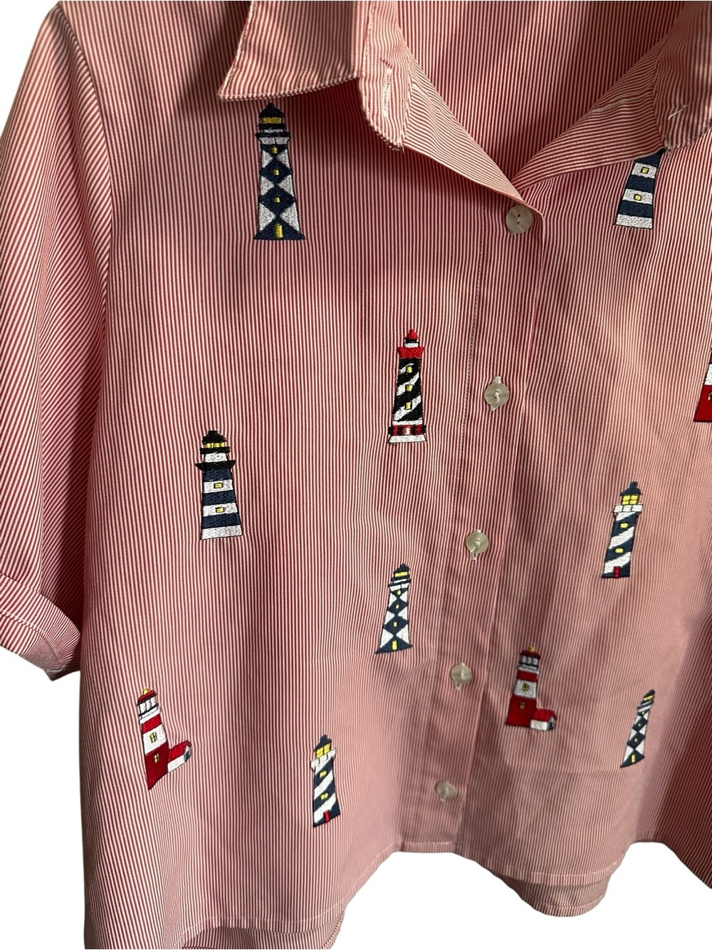 Bon Worth Vintage Light House Button Down p2p 23 in - Picture 4 of 5